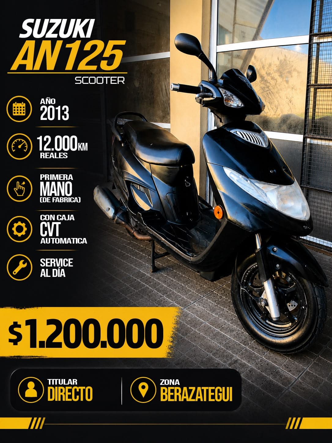 Scooter Suzuki an125 2013