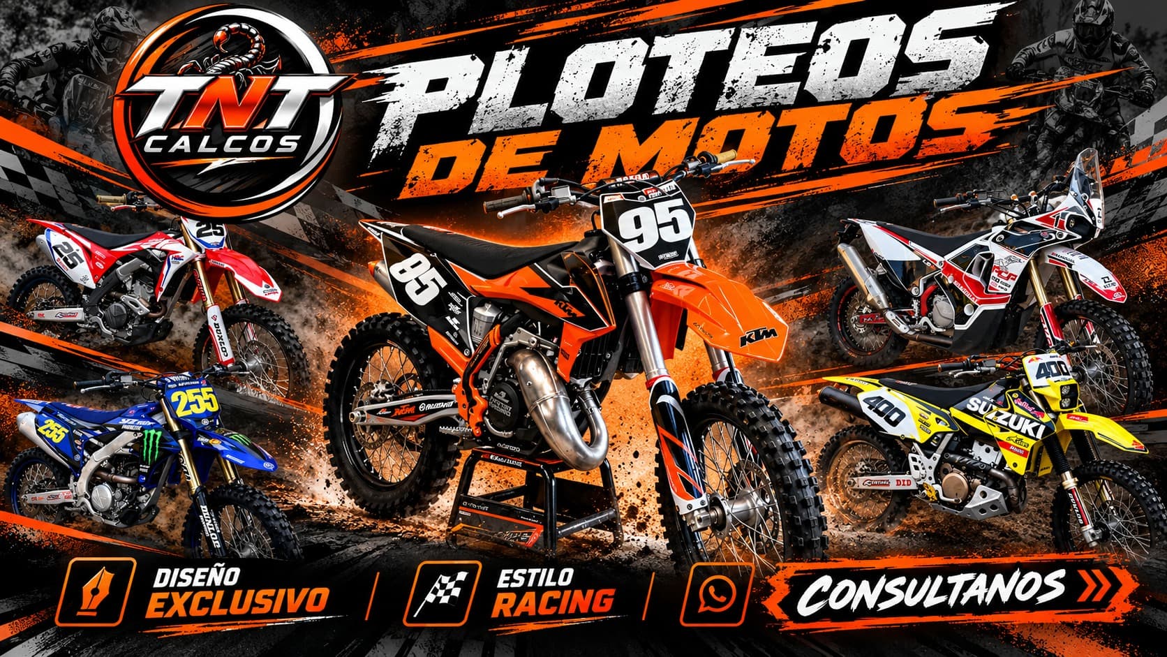 Gráficas Personalizadas para Motos, ATV y Motos de Agua | TNT Calcos — foto 1 de 7