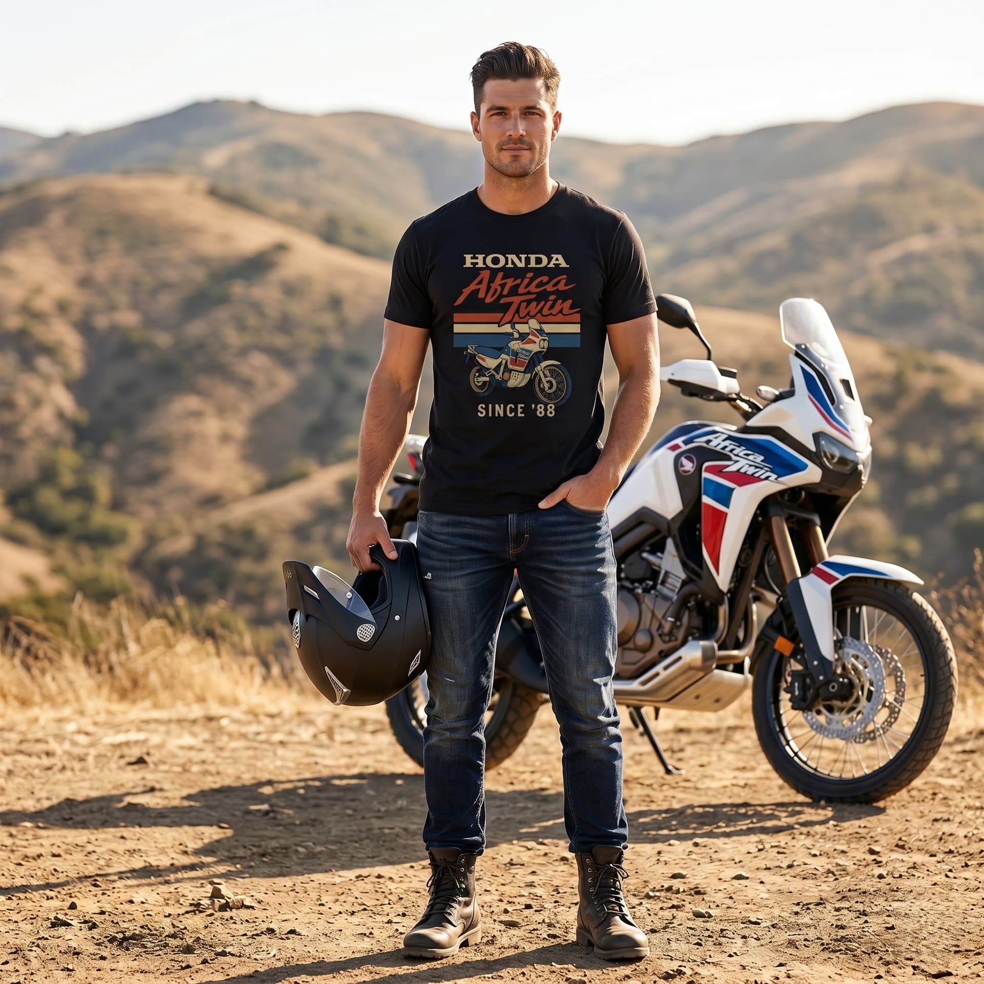 Remera "Africa Twin" para fanaticos, color negro, talle XL — foto 1 de 3