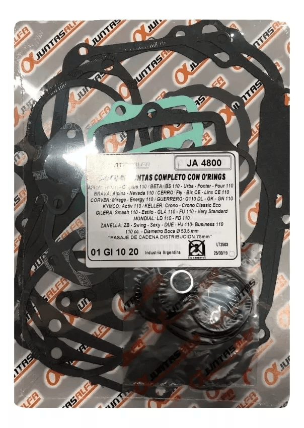 Junta Gilera Smash Motor C/Oiginal Alfa ja4800 — foto 1 de 3