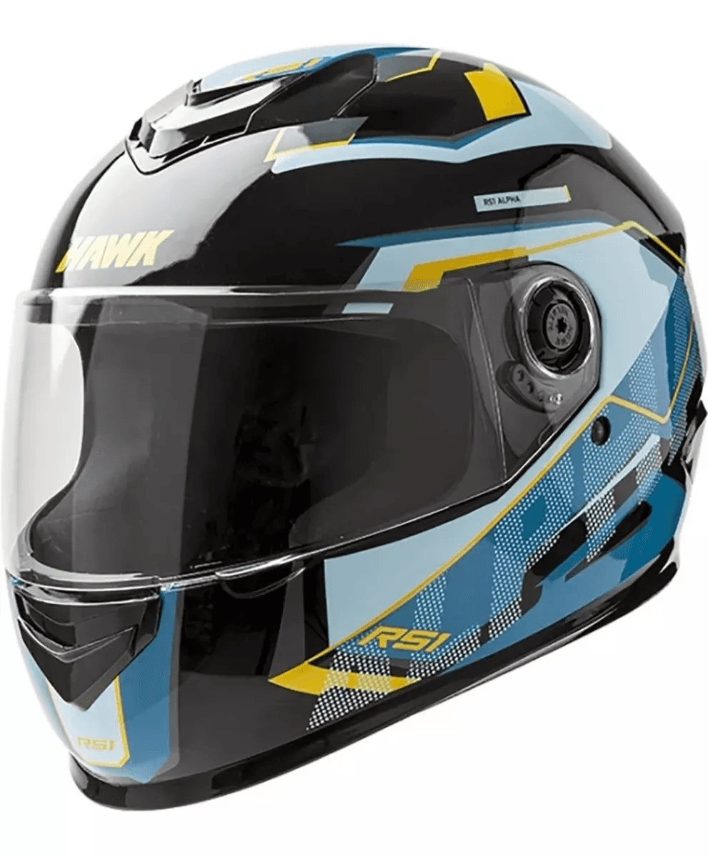 CASCO HAWK RS1F NEGRO/CELESTE — foto 1 de 3