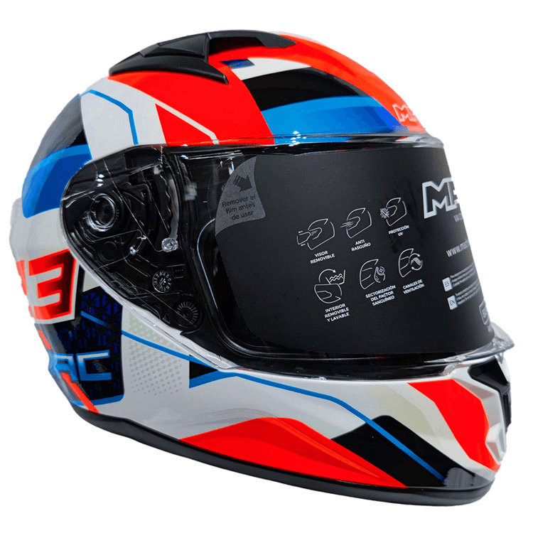 Casco Mac 825 Grafica Speed Zwitz Whi — foto 1 de 4