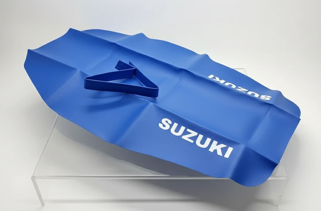 Funda De Asiento Tapizado Para Suzuki Dr 650 Dr650 Azul, cuero sintetico PREMIUM