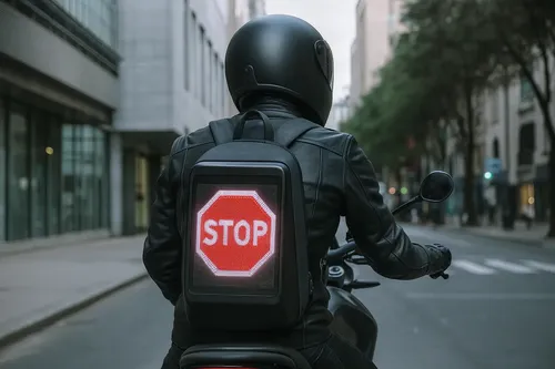Mochila Led Impermeable Para Motociclistas - Edicion 2025 - Negro — foto 1 de 6