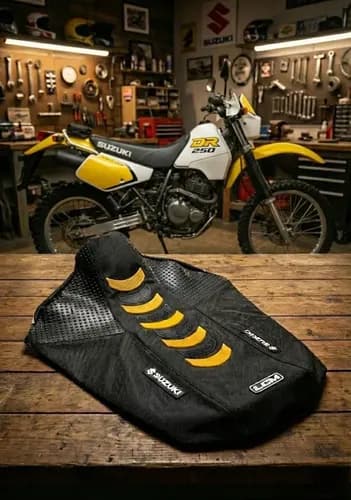 Funda Asiento Grip P/ Suzuki Dr250 Dr 250 Negra Amarilla Negro — foto 1 de 6