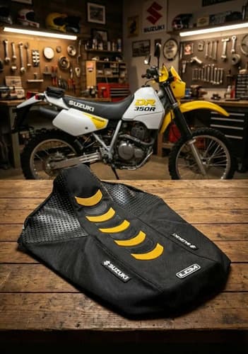 Funda Asiento Grip P/ Suzuki Dr350 Dr 350 Negra Amarilla Negro — foto 1 de 6