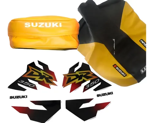 Kit Funda Asiento Gripp, Calcos, Bolsito, Suzuki Dr350, Dr Amarillo — foto 1 de 6