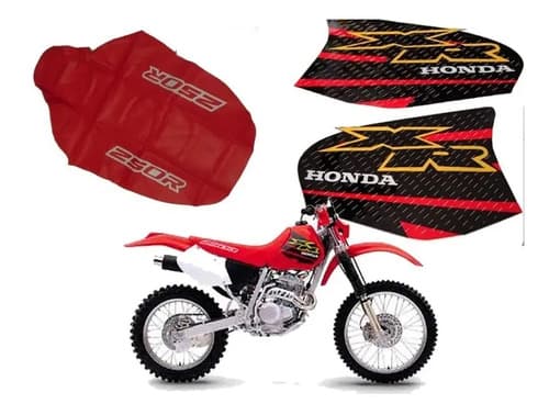 Calcos + Funda Asiento Para Honda Xr 250 Xr250 2001 2000 Rojo — foto 1 de 6