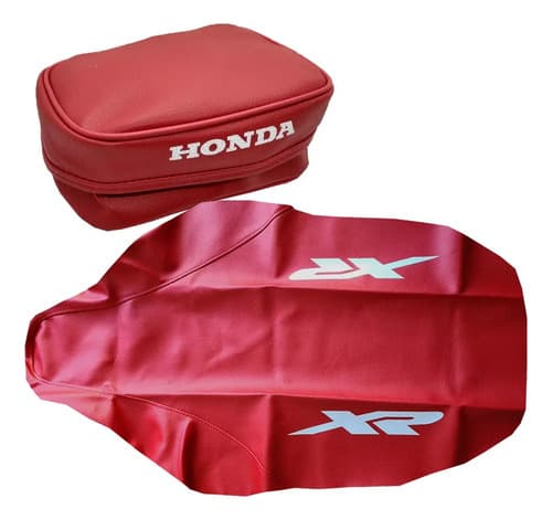 Tapizado Funda Asiento + Bolso Cartuchera Honda Xr 250 2001 Rojo — foto 1 de 6