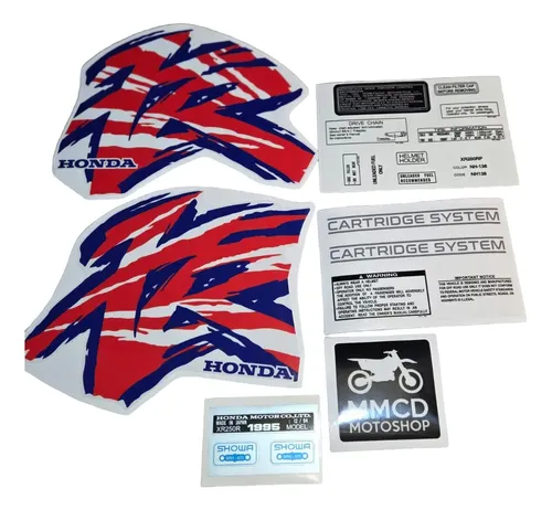 Graficas Calcos Stickers Honda Xr250r Xr 250 95 Advertencias — foto 1 de 6